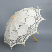 Wedding Lace Umbrella Elegant Hollow White Bridal Parasol Vintage Wedding Photo Prop
