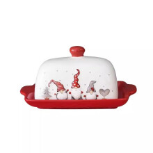 Ceramic Butter Dish with Lid Keeps Butter Fresh Elegant Large Capacity Porcelain Holder for Kitchen