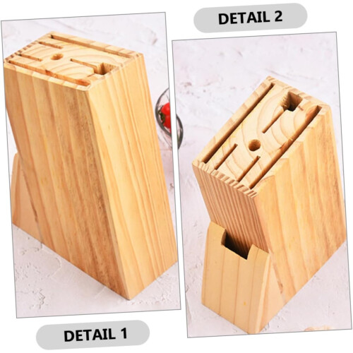 Knife Block Wooden Kitchen Organizer with Scissors Holder MultiFunction SpaceSaving Design 2