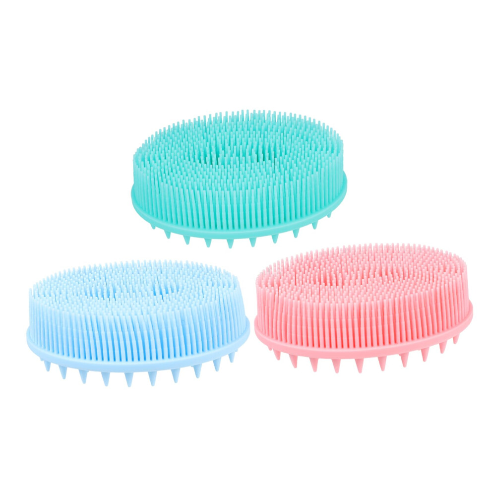 3Pcs Silicone Scalp Massager Shampoo Brush for Hair and Body with Gentle Massage and Ergonomic Grip