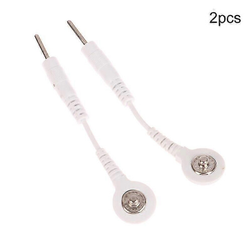2 piezas de cables cables de electrodo adaptador de pin a snap con cables de 2 a 3,5 mm 2