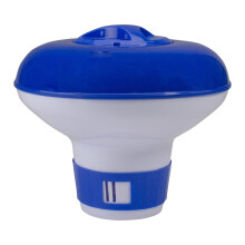 Large 8.5 Inch Swimming Pool Chlorine Dispenser with Adjustable Tablet Control and BlueWhite Design