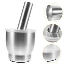 Stainless Steel Garlic Grinder with Lid, MultiPurpose Mortar and Pestle for Spices and Pills