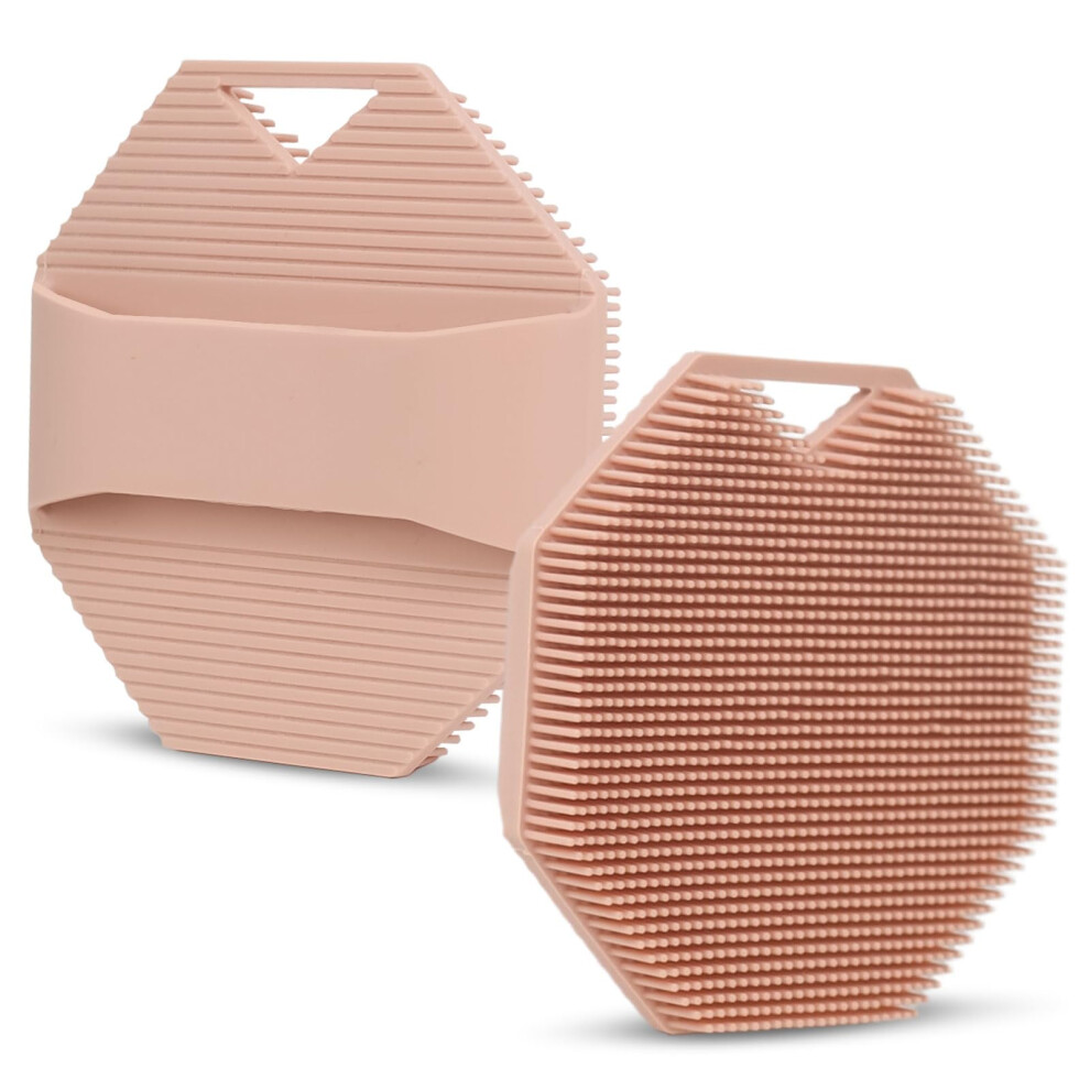 Pink Silicone Body Scrubber For Shower Bath Brush With Gentle Exfoliation And Rich Lather