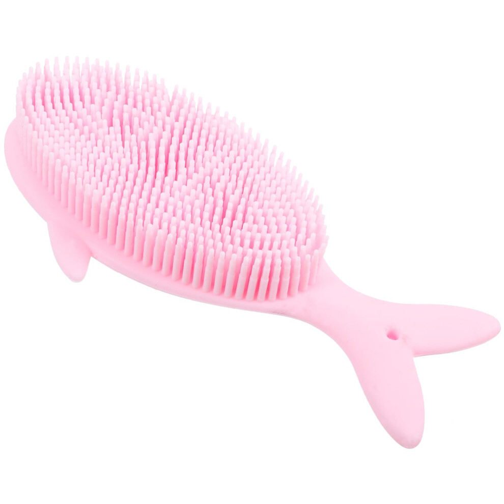 Baby Bath Brush WhaleShaped Soft Silicone with Gentle Bristles for Infant Hair Washing