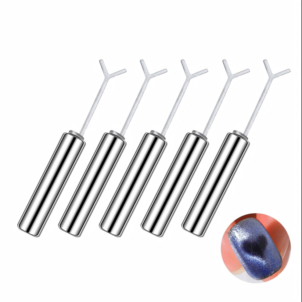 Cat Eye Nail Art Magnet Set with YShaped Design for Gel Polish, 5Pack DIY Manicure Tools