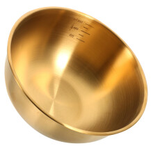 Stainless Steel Salad Bowl with Measurement Markings, Stackable Metal Serving Bowl for Kitchen and Parties