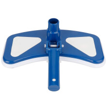 12 Inch Pool Vacuum Head with Curved Cleaning Design, Blue and White Swimming Pool Vacuum Brush