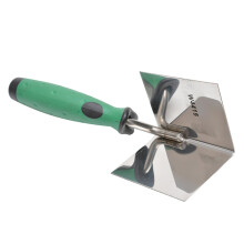 Stainless Steel Corner Trowel 90 Angled with Ergonomic Rubber Grip for Plastering Walls