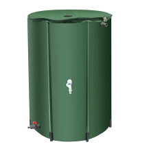 100 Gallon Foldable Rain Barrel with Spigot and Filter, Outdoor Rainwater Collection System Green