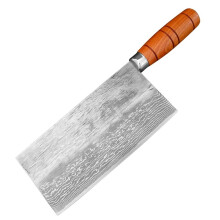 8 Inch Damascus Steel Kitchen Cleaver Knife with Ultra Sharp Blade and Ergonomic Wooden Handle