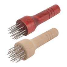 2pcs Stainless Steel Meat Tenderizer Needle Tool for Chicken Beef Pork Steak with Wood Handle