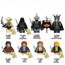 Der Herr der Ringe Sauron+Frodo+Fröhlich+Sam+Peregrin+RingwraithHexenkönig Baustein-Puppe 8PCS