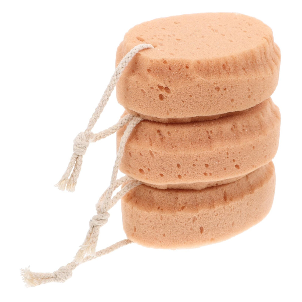 Light/Brown 3Pcs Honeycomb Bath Sponge Set For Gentle Exfoliation And Soft Body Cleaning,
