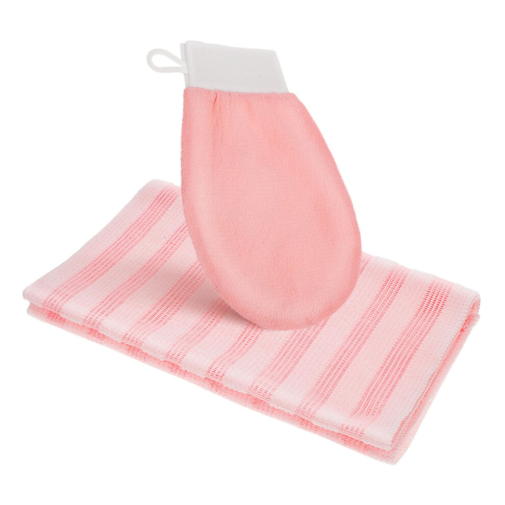 Exfoliating Back Scrubber Set with Body Exfoliating Glove for Shower and Dead Skin Removal