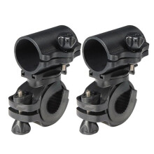 2Pcs Bike Flashlight Mount 360 Rotation Secure Handlebar Clamp Adjustable Bicycle Light Holder