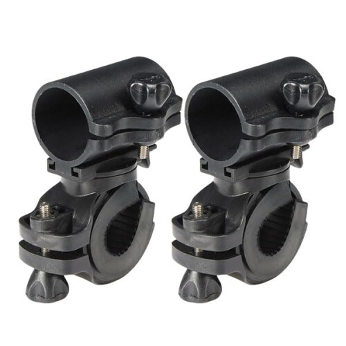 2Pcs Bike Flashlight Mount 360 Rotation Secure Handlebar Clamp Adjustable Bicycle Light Holder