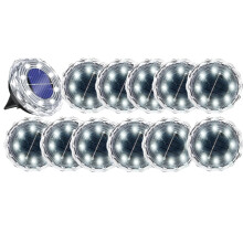 12 Pack Solar Pathway Lights Outdoor Waterproof, Bright LED Garden Landscape Lighting for Yard and Driveway, Cool White