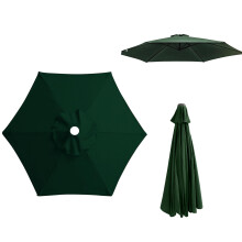 Patio Umbrella Canopy Replacement 2.7M Waterproof UV30+ Garden Parasol Cover for 6/8 Ribs