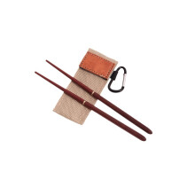 Reusable Wooden Collapsible Chopsticks with Case for Travel Camping Hiking Coffee Khaki