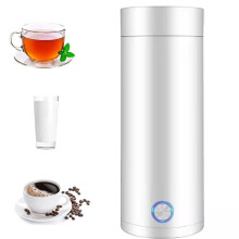 Travel Electric Kettle 400ML Stainless Steel Fast Boil Auto Shut Off for Tea Coffee Baby Milk White