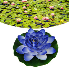 Artificial Floating Flower with Lifelike Foam Design for Pond and Aquarium Blue 27cm