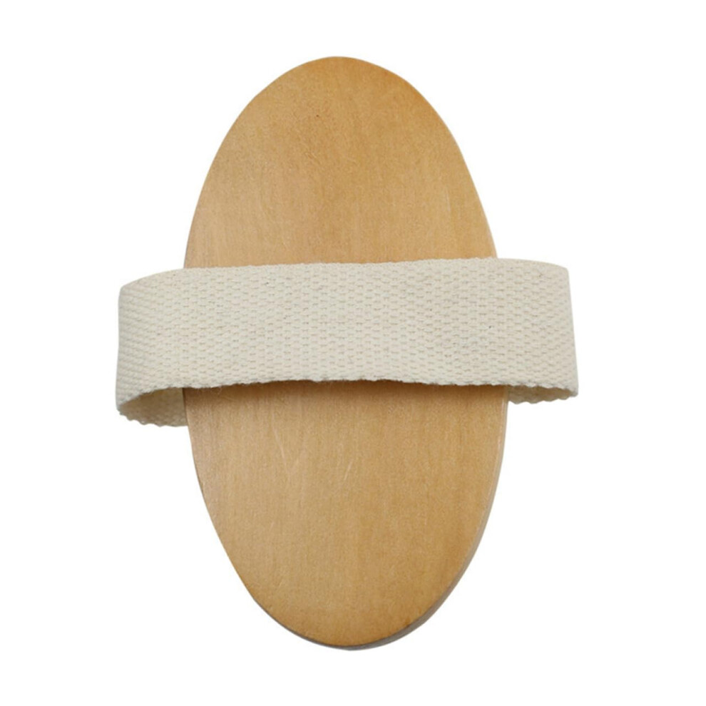 Wooden Bath Brush with Natural Bristles for Gentle Skin Exfoliation and Dry Wet Body Scrubbing