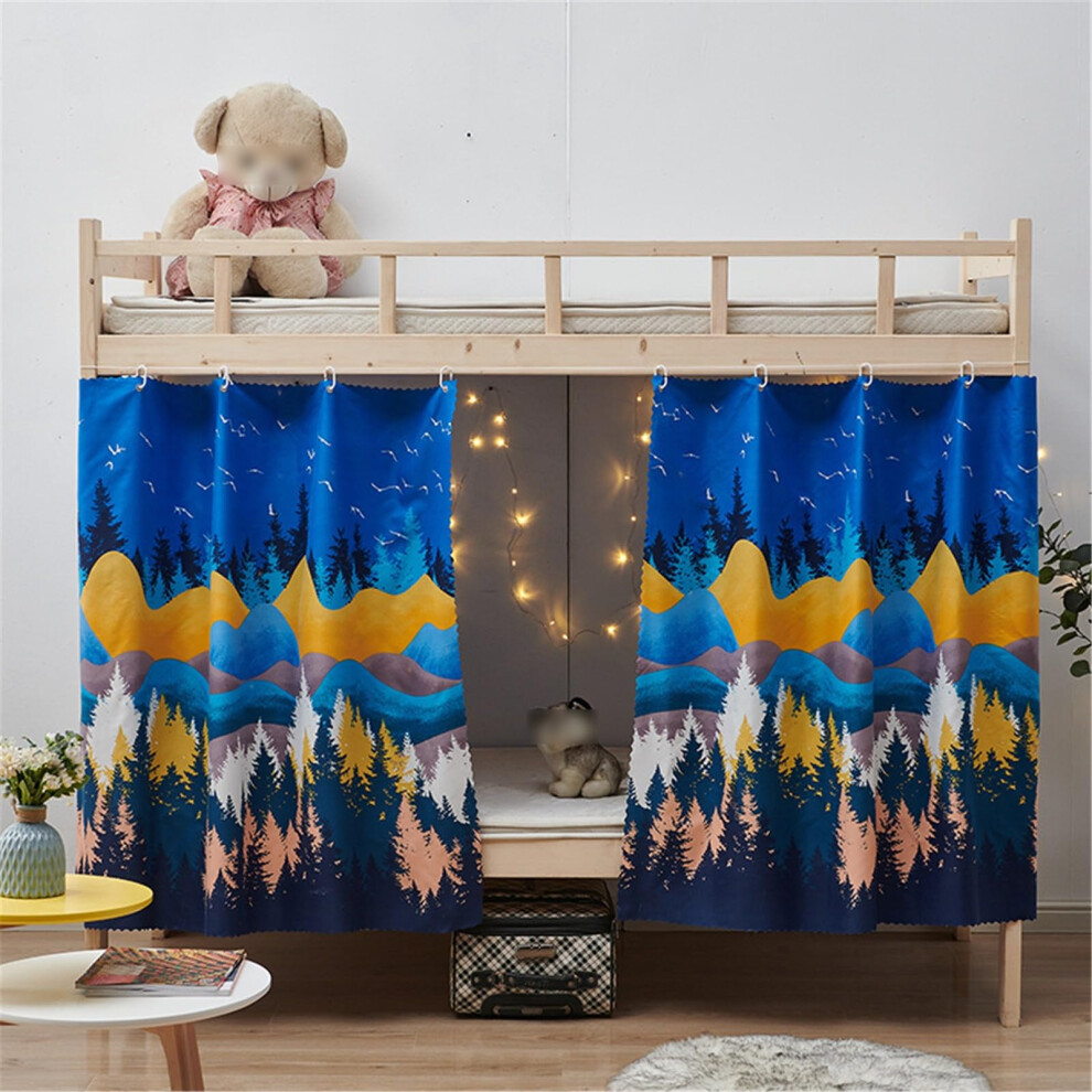 Bunk Bed Curtains Set For Loft Privacy Protection, Blocking Breathable Fabric, 1.5M Tree Design Light