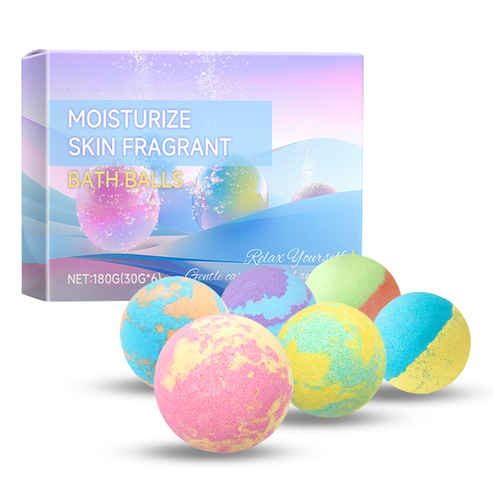Bath Bomb Gift Set 6PCS Organic Handmade Moisturizing Spa Fizzies with Multiple Fragrances