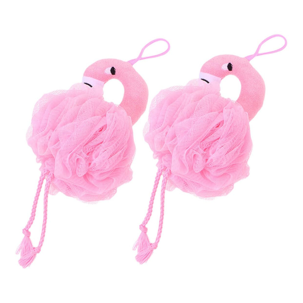 2Pcs Flamingo Bath Sponge Set for Adults, Soft Shower Loofah with Gentle Exfoliating and Rich Foam
