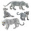 4 stykker Sneleopardfigur PVC Realistiske sneleoparder Miniature vilde dyr Model actionfigur til Clooection 1