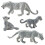 4 stykker Sneleopardfigur PVC Realistiske sneleoparder Miniature vilde dyr Model actionfigur til Clooection 2