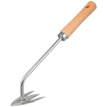 Weed Puller with Wooden Handle Stainless Steel Manual Weed Remover for Garden Deep Root Removal