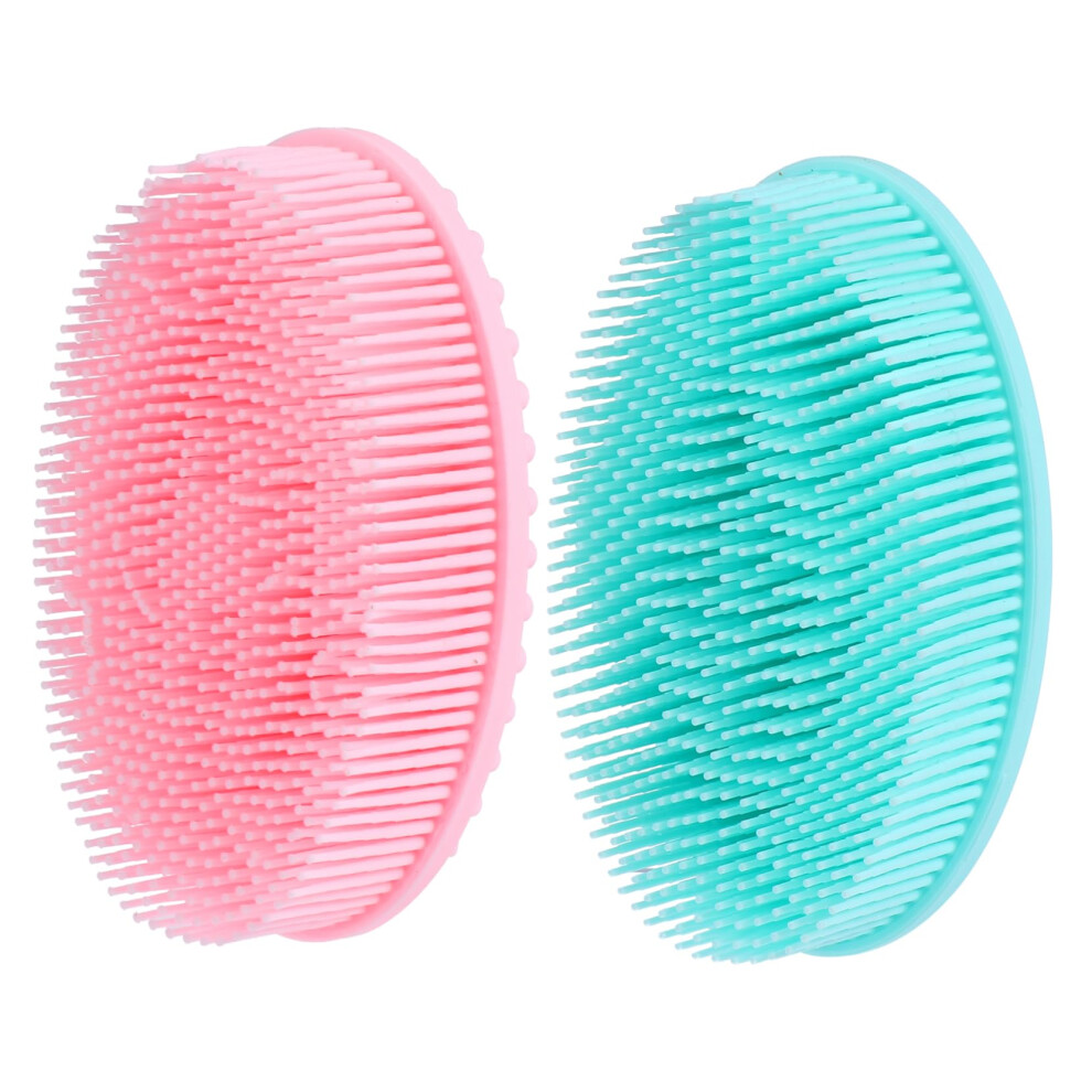 2PCS Silicone Bath Scrubber and Body Brush for Shower, Gentle Exfoliation, Scalp and Skin Care