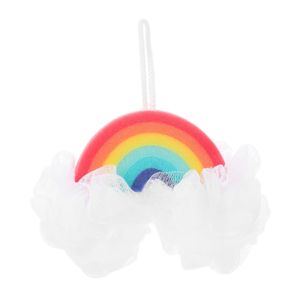 Bath Sponge with Soft Gentle Scrubbing for Kids and Adults, Rainbow Shower Scrubber Generates Rich Foam