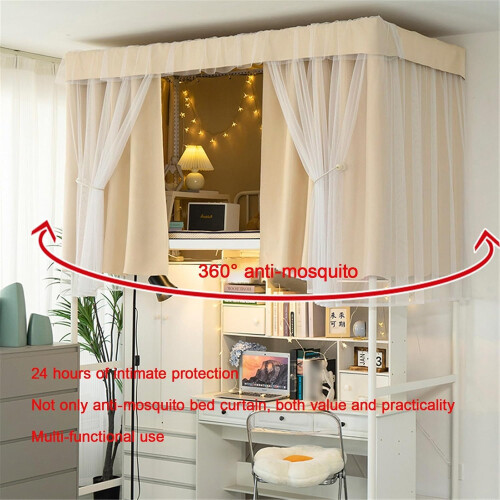 Bunk Bed Privacy Curtain Set with Full Coverage Light Blocking for Dorm or Kids Bedroom 1.2M Blue 1