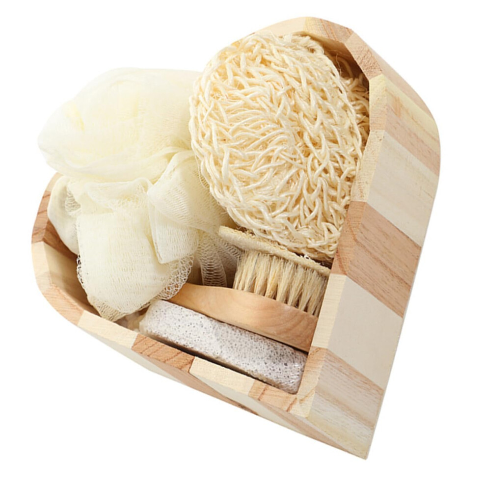 Body and Foot Scrubber Set with Exfoliating Bath Brush Handle for MultiArea Cleansing and Spa