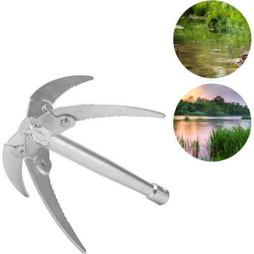 Foldable Water Weed Cutter with 10m Rope, Rust Resistant Galvanized Lake Weed Removal Tool 1