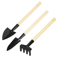 2 Sets Mini Gardening Tools with Ergonomic Wood Handle for Planting Transplanting and Weeding