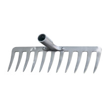 Heavy Duty Garden Rake with Durable Steel Tines for Soil Loosening, Weeding and Lawn Thatching