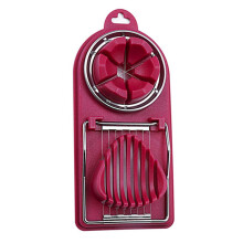 Egg Slicer Stainless Steel Heavy Duty for Kiwi Strawberry Banana Mushroom Cutting Red White