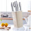 Universal Kitchen Knife Holder with Multi Partition Storage and Rotatable Drain Base Large Capacity 5