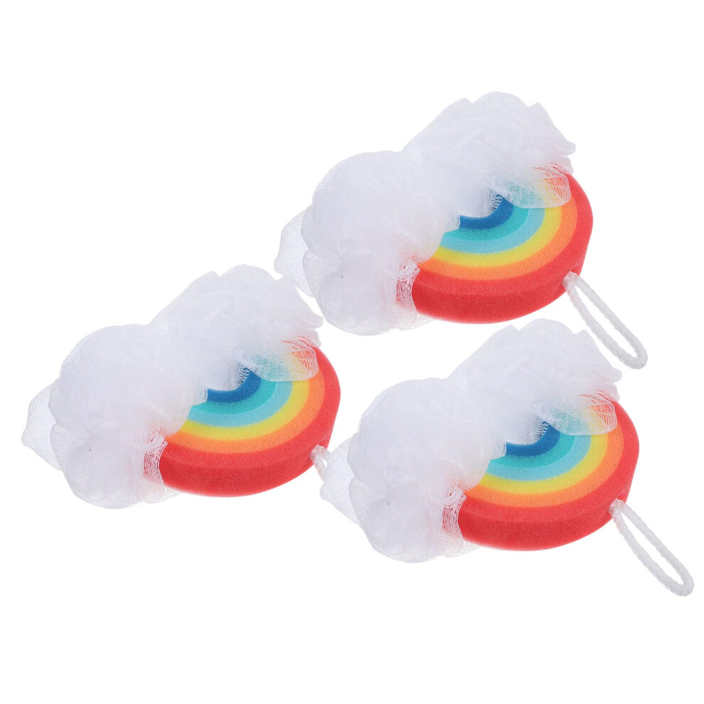 3pcs Cartoon Bath Sponge for Kids, Soft Exfoliating Shower Body Scrubber with Gentle Massage