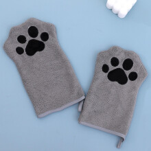 Pet Grooming Gloves with Absorbent Coral Velvet for Fast Drying Dogs and Cats, 6x8.66 Inch