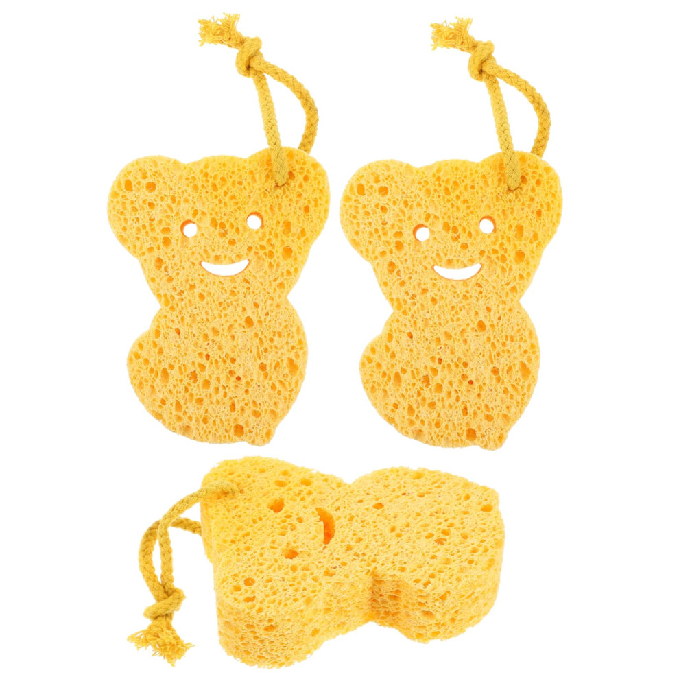 Natural Fiber Bath Sponge Set 3 Pack  Gentle Exfoliating Cellulose Shower Sponges for Body Cleaning