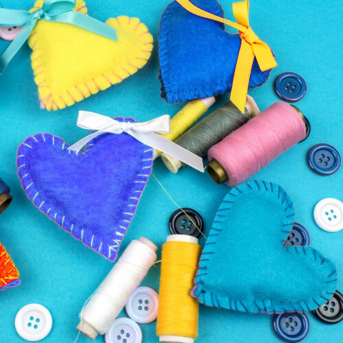 Blue Felt Fabric Sheets 9 Pcs Soft Durable Polyester for Crafts Sewing DIY Patchwork 3 Blue Shades 2