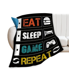 Soft Cozy Fleece Throw Blanket Gaming Theme Black and White 50x40 Ultra Soft Plush Warm Flannel