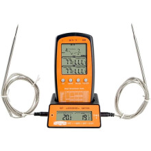 Dual Probe Wireless Meat Thermometer with Timer for BBQ Grill and Cooking Temperature Control