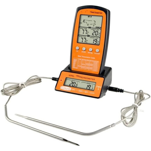 Dual Probe Wireless Meat Thermometer with Timer for BBQ Grill and Cooking Temperature Control 1
