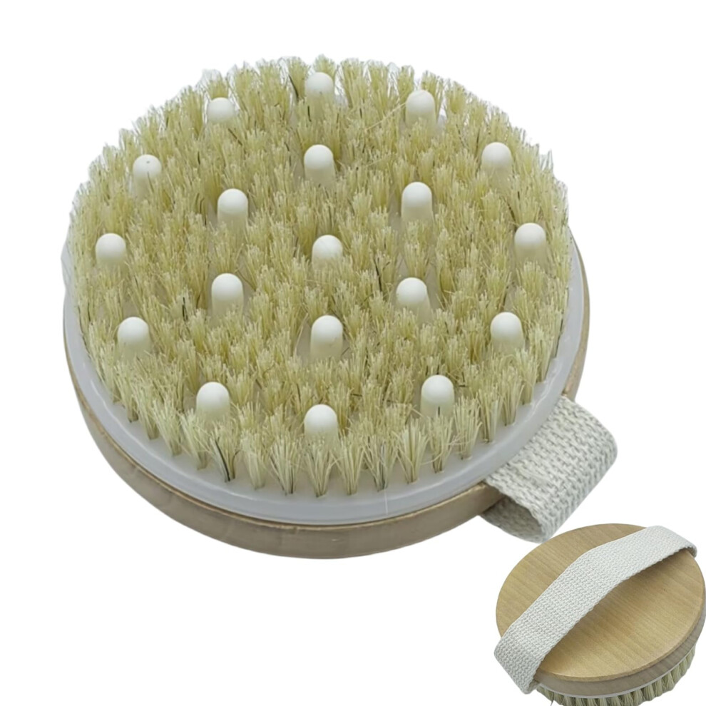 Dry Body Brush with Natural Boar Bristles for Exfoliation, Cellulite Reduction and Lymphatic Support